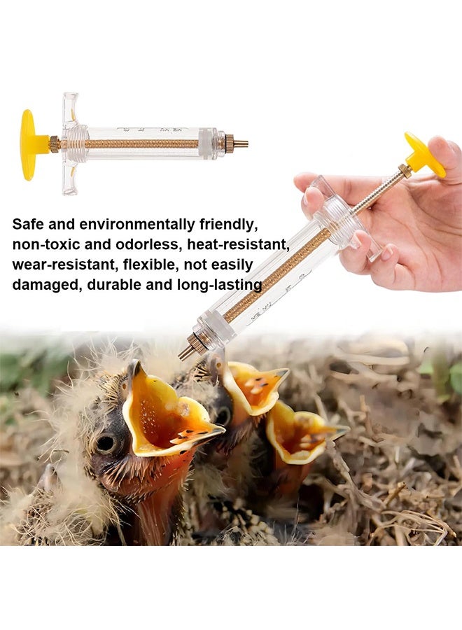 محقنة تغذية الطيور الصغيرة محقنة تغذية الطيور 20 مل محقنة حيوانية مع ملعقة طيور واحدة - Image 4
