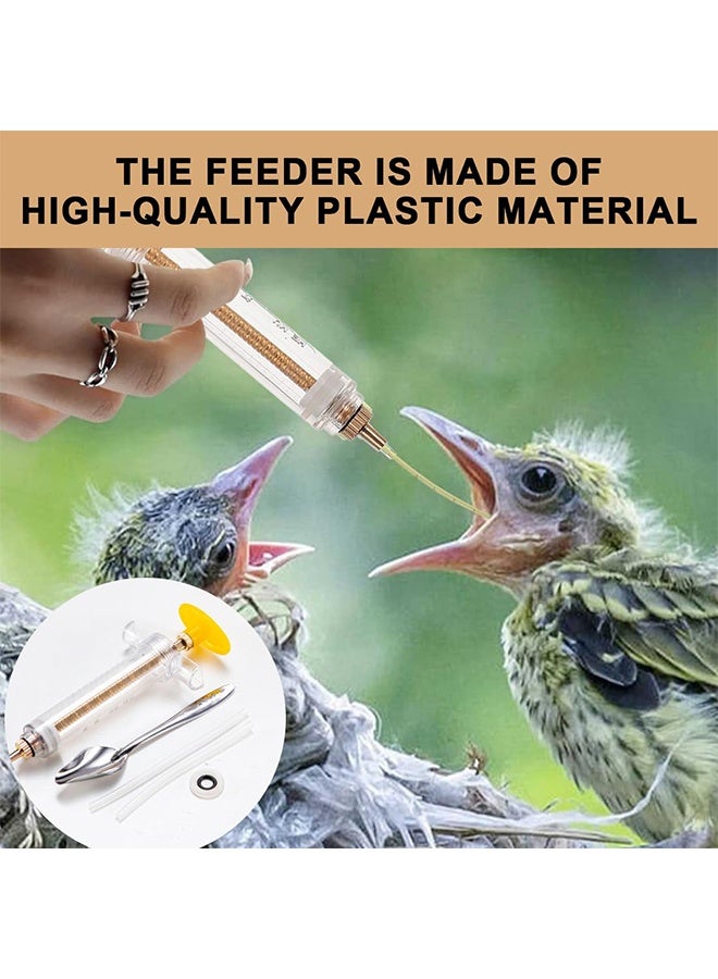 محقنة تغذية الطيور الصغيرة محقنة تغذية الطيور 20 مل محقنة حيوانية مع ملعقة طيور واحدة - Image 3