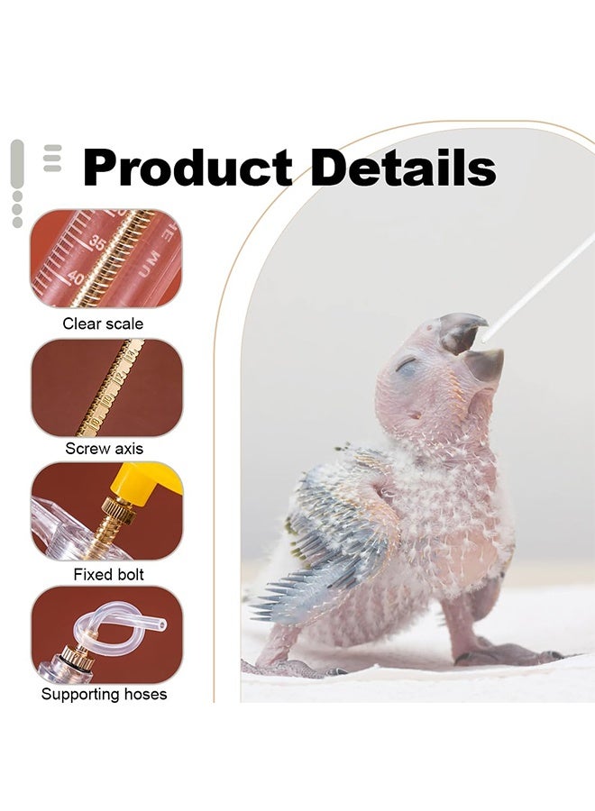 محقنة تغذية الطيور الصغيرة محقنة تغذية الطيور 20 مل محقنة حيوانية مع ملعقة طيور واحدة - Image 2