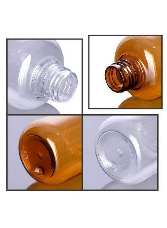 إيلاندي 2 قطعة 200 مللي زجاجات بلاستيكية كهرمانية فارغة قابلة لإعادة التعبئة حاويات برطمانات تخزين مع غطاء أسود لتعبئة السوائل التجميلية ومنتجات العناية بالبشرة ومنظف الوجه والكريم واللوشن والشامبو والمستحلب - Image 3