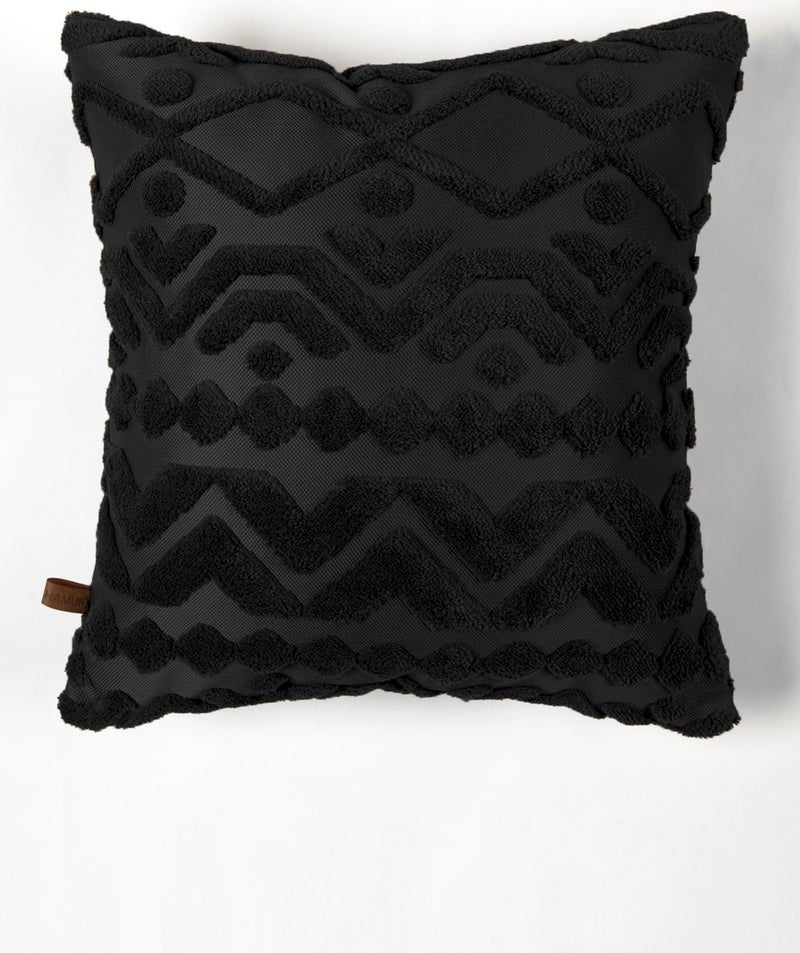 Dough Bohemian Special Design Punch Punch Pattern Square Decorative Throw Pillow Case Letta Black - Image 1