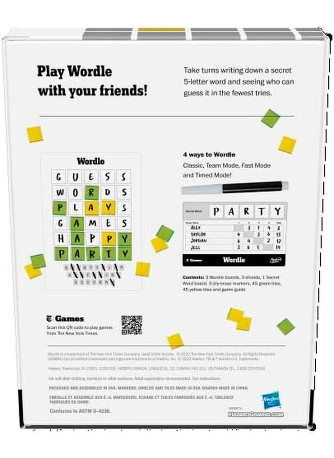 هاسبرو - جيمينج - لعبة Wordle The Party لعدد 2 إلى 4 لاعبين مستوحاة من نيويورك تايمز لعبة Wordle لعبة الكلمات، لعبة داخلية للأعمار من 12 عامًا فما فوق - Image 1
