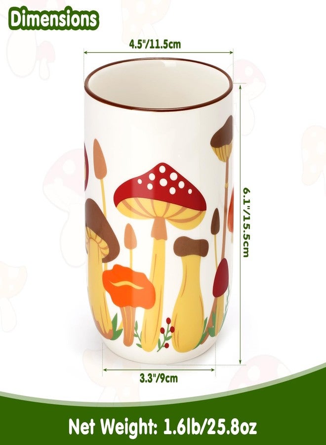 Nefelibata Mushroom Ceramic Utensil Holder Rustic Functional Utensil Crock Kitchen Storage Decor Perfect for Storing Cooking Tools and Cutlery Keep Organized Large Crock for Countertops - Image 4