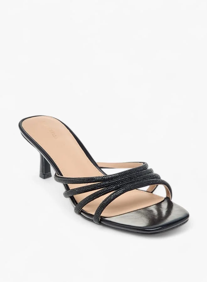Flora Bella By Shoexpress Women Embellished Slip-On Sandals with Kitten Heels