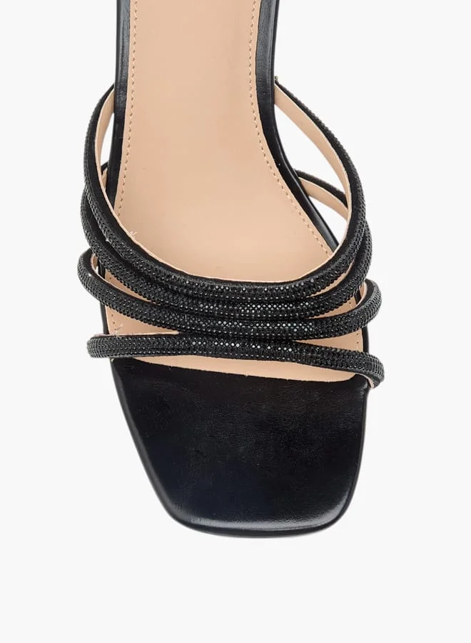 Flora Bella By Shoexpress Women Embellished Slip-On Sandals with Kitten Heels