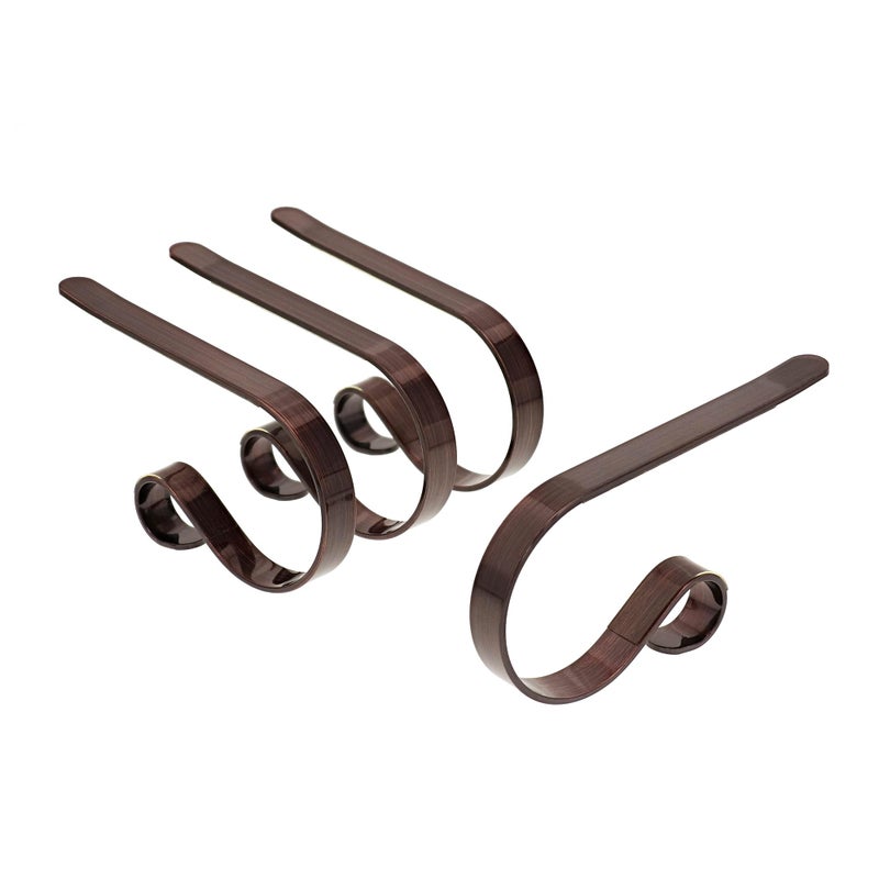 Haute Decor The Original MantleClip 4 Pack OilRubbed Bronze Hang Christmas Stockings Safely and Securely from Mantels Up to 3 Inches Thick