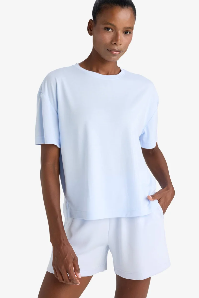 ديفاكتو DeFactoFit Oversize Fit Crew Neck Sports Modal T-Shirt