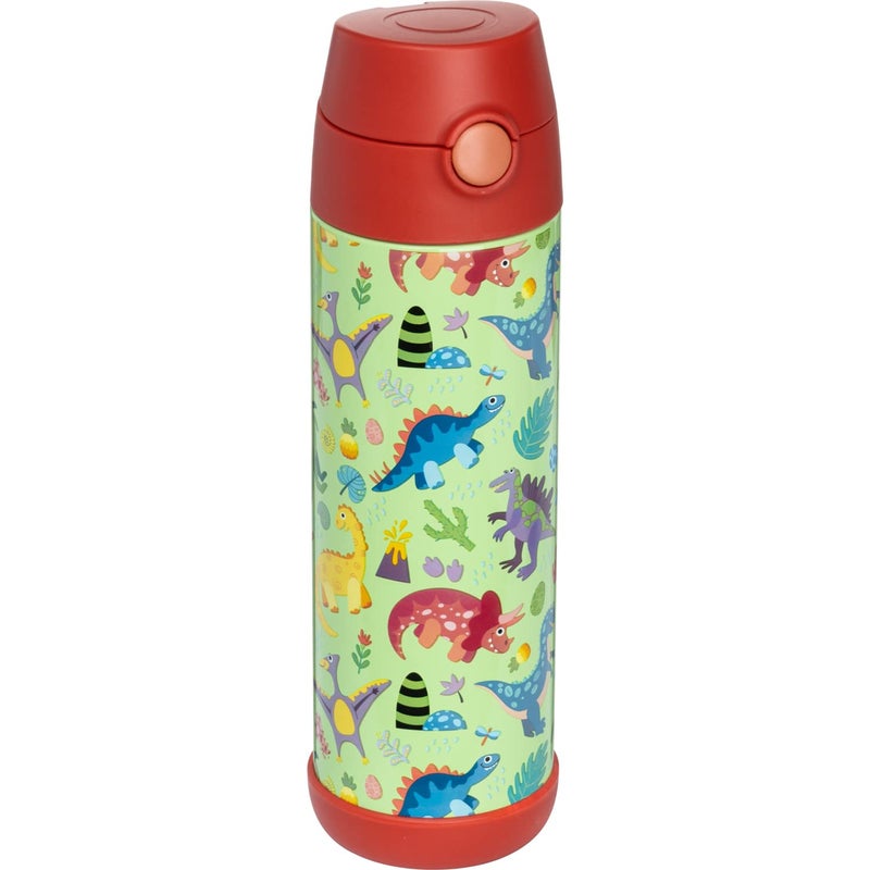 Snug Kids Water Bottle  insulated stainless steel thermos with straw GirlsBoys  Dinosaurs 17oz