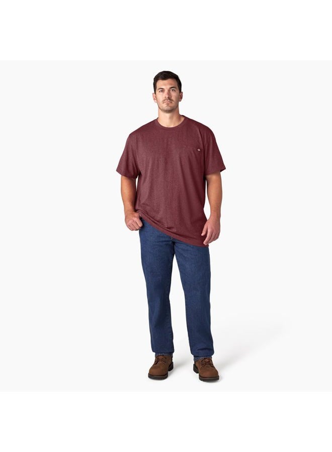 Dickies Men's Heavyweight Crew Neck Short Sleeve Tee, Burgundy Heather, 4XL (Big) - Image 4