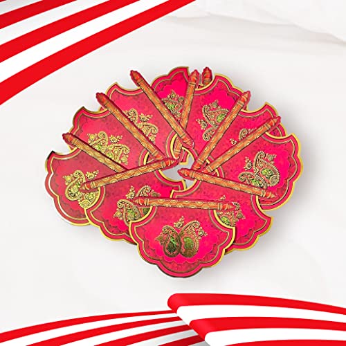 Krisah® Pack of 20 pcs Red Fan Shaped Sagan/Shagun/Cash/Gift Paper Envelopes (Red) - Image 4