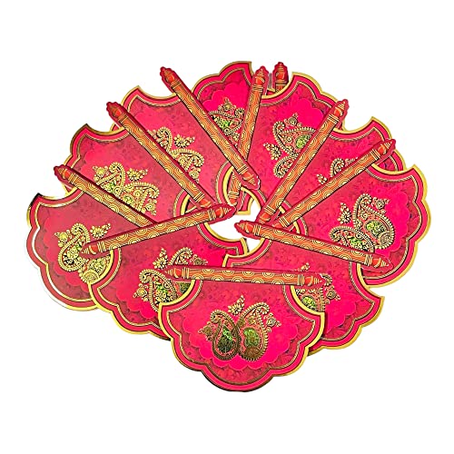 Krisah® Pack of 20 pcs Red Fan Shaped Sagan/Shagun/Cash/Gift Paper Envelopes (Red) - Image 1