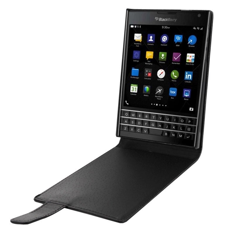 Vertical Flip Magnetic Snap Leather Case For Blackberry Passport / Q30(Black) - Image 4