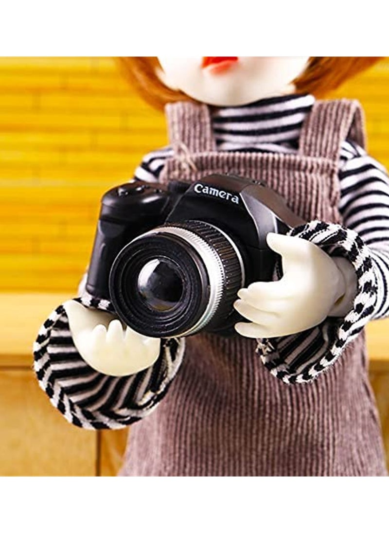 Mini Camera for Dolls, 1:4 Scale Miniature SLR Camera Mini Camera Ornament with Flash and Shutter Sound, Vintage Camera Model Digital SLR Camera, 4 Pcs  - Image 3