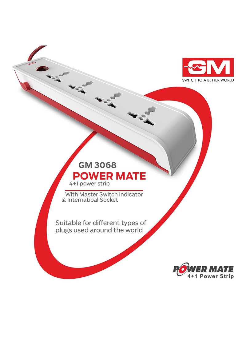 GM GM 3068 Power Mate 41 Power Strip with Master Switch Indicator International Socket  - Image 2