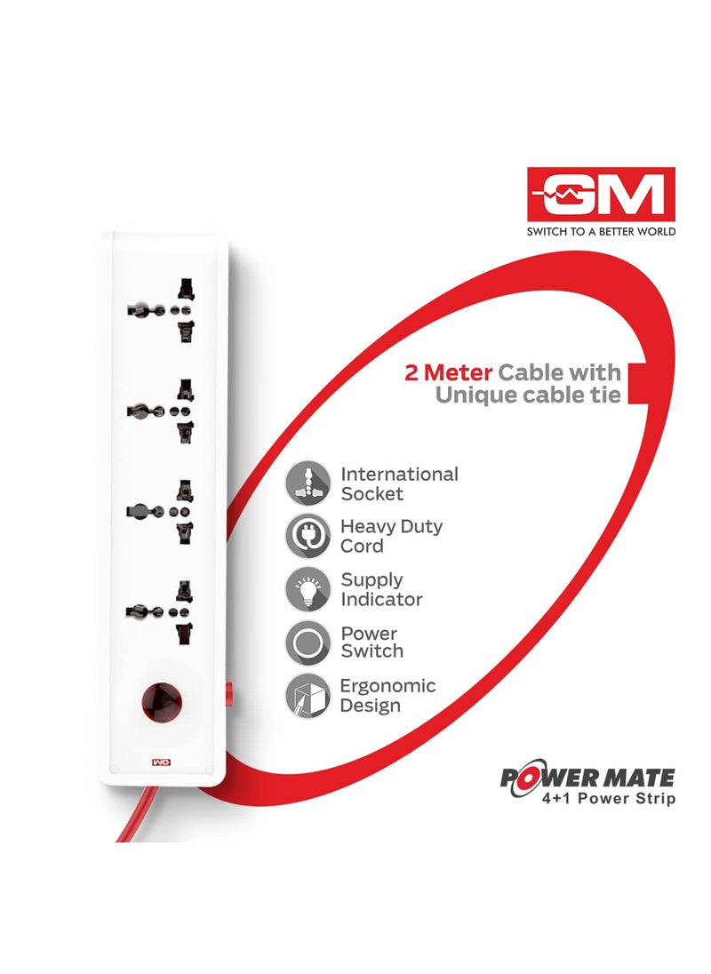 GM GM 3068 Power Mate 41 Power Strip with Master Switch Indicator International Socket  - Image 3