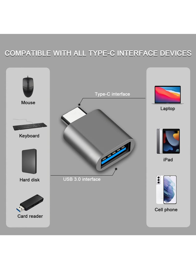 erorex USB C to USB Adapter USB C Male to USB Female Adapter(Pack of 3) Compatible with MacBook Air 2020/MacBook 12 inch/iPad Pro 2020 and More, Black, Grey, Silver(Not for Tesla)  - Image 2