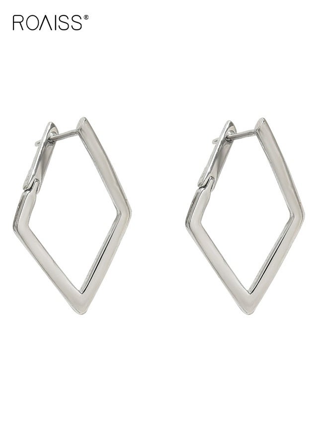 رويس أقراط أذن أنيقة بتصميم هندسي رباعي الأضلاع بسيط للنساء - Image 5