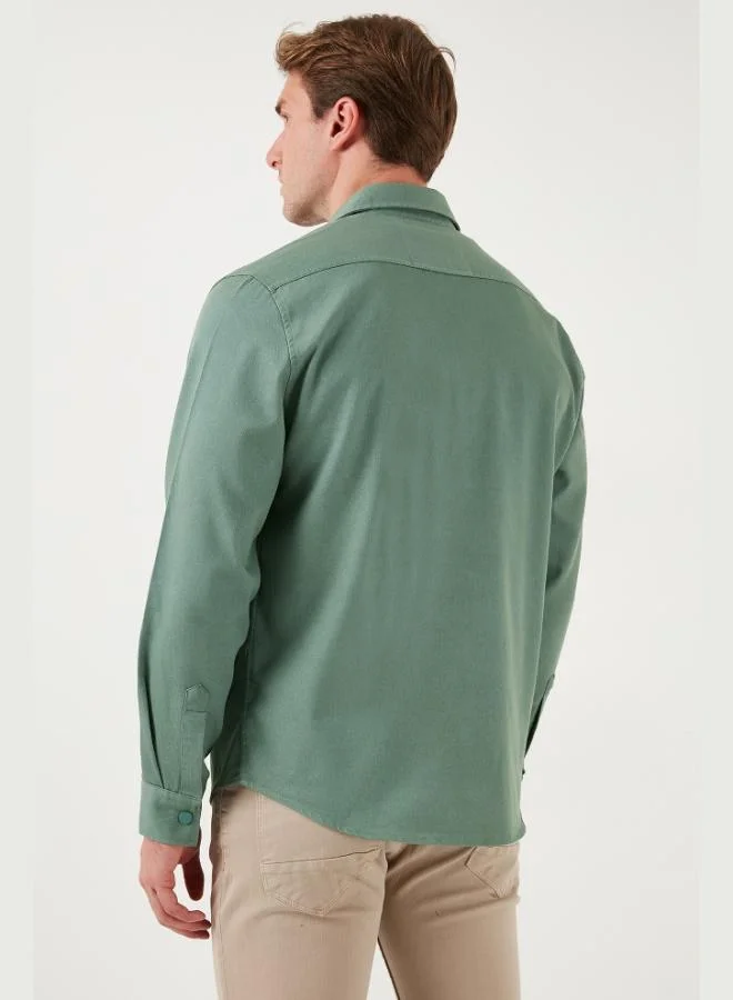 Buratti  Buratti Cotton Regular Fit Double Pocket Shirt Men's SHIRT CF24W116927 for Men | Best Price UAE