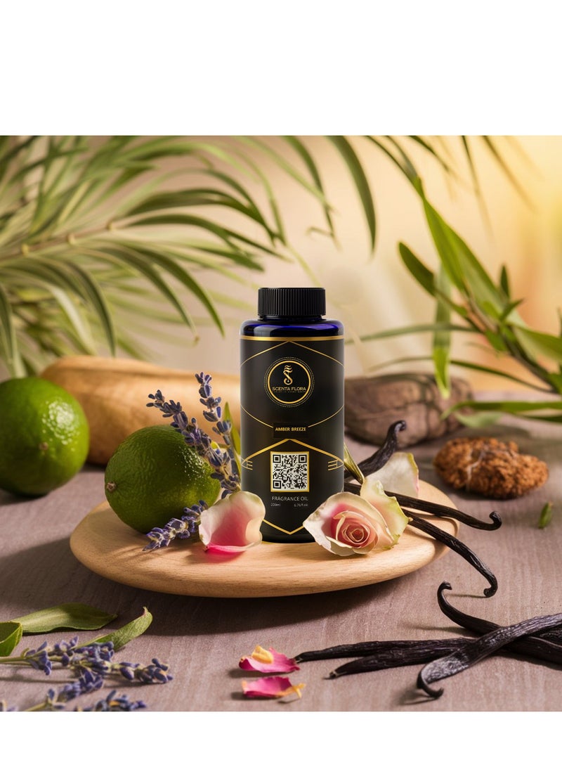 سينتا فلورا زيت عطري "نسيم العنبر" للعلاج بالروائح العطرية، 200 مل | معتمد من IFRA | مزيج من البرغموت والياسمين والمسك | مثالي للمنازل والمكاتب والمساحات التجارية | جو مريح ومنعش - Image 4