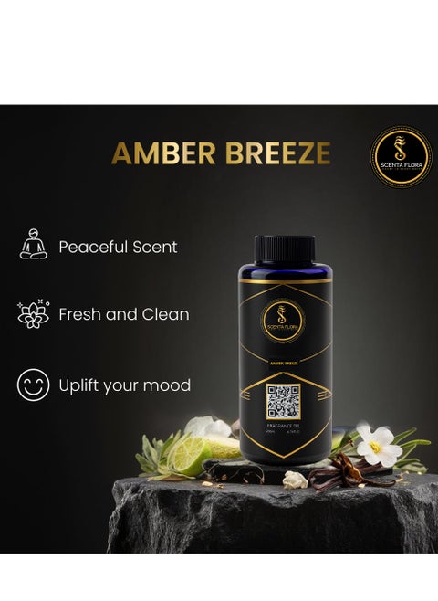 Amber Breeze Fragrance Oil for Scent Diffusers 200ml -Aromatherapy - Scenta Flora - Soothing, Healing and Relaxing scent