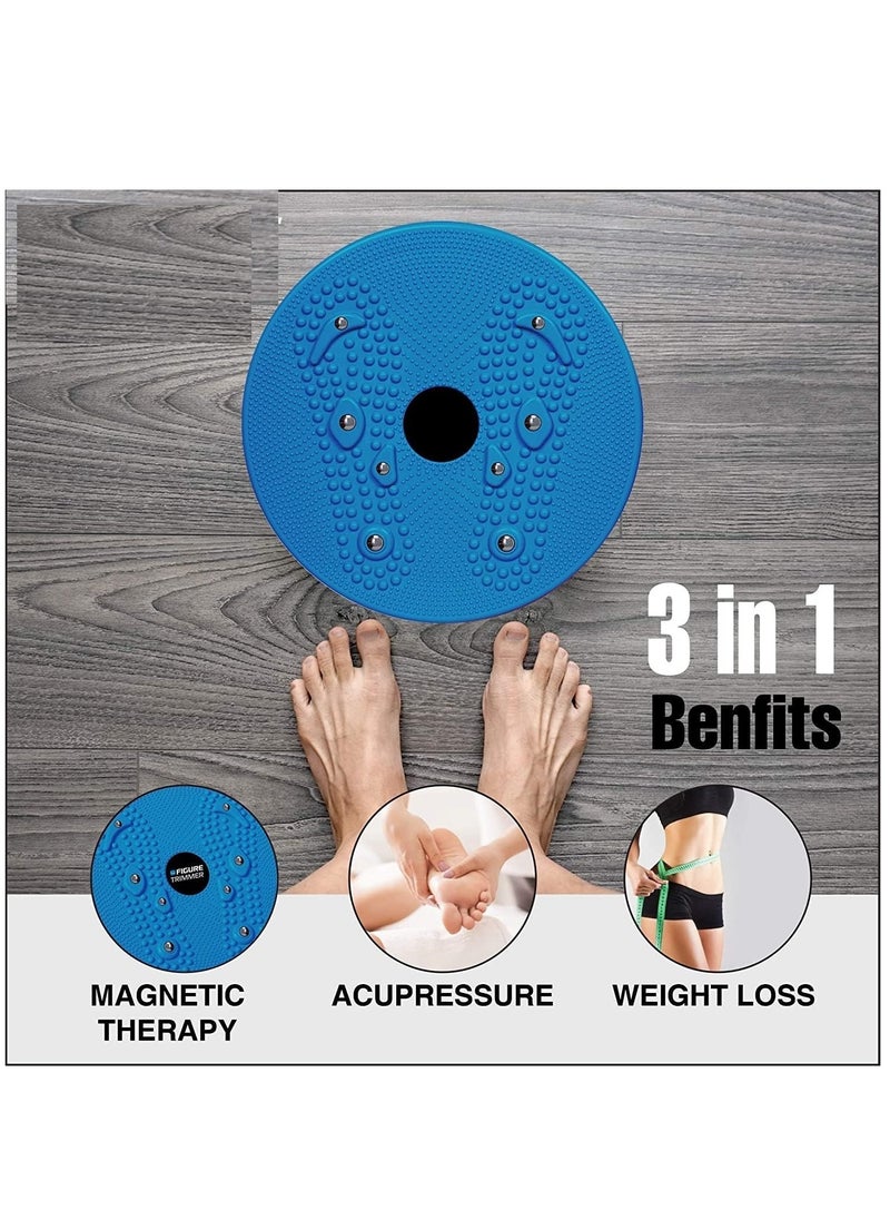 ALLKING - Tummy Twister Abdominal ABS Exerciser Body Toner Fat Buster Oblique Workout Perfect Waist Trimmer Exerciser Home Gym Equipment for Men and Women (Blue) (Colour/Packaging Style may vary) - Image 1