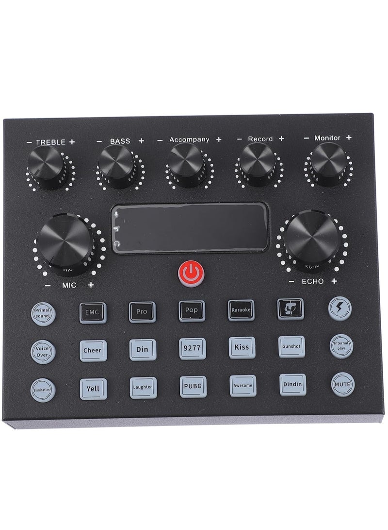 Live Broadcast Sound Card, Dual Channel, Improve Live Stream Sound Quality, Adjustable Bass and Treble, Two Microphone Ports, Live Sound Card for Karaoke  - Image 1