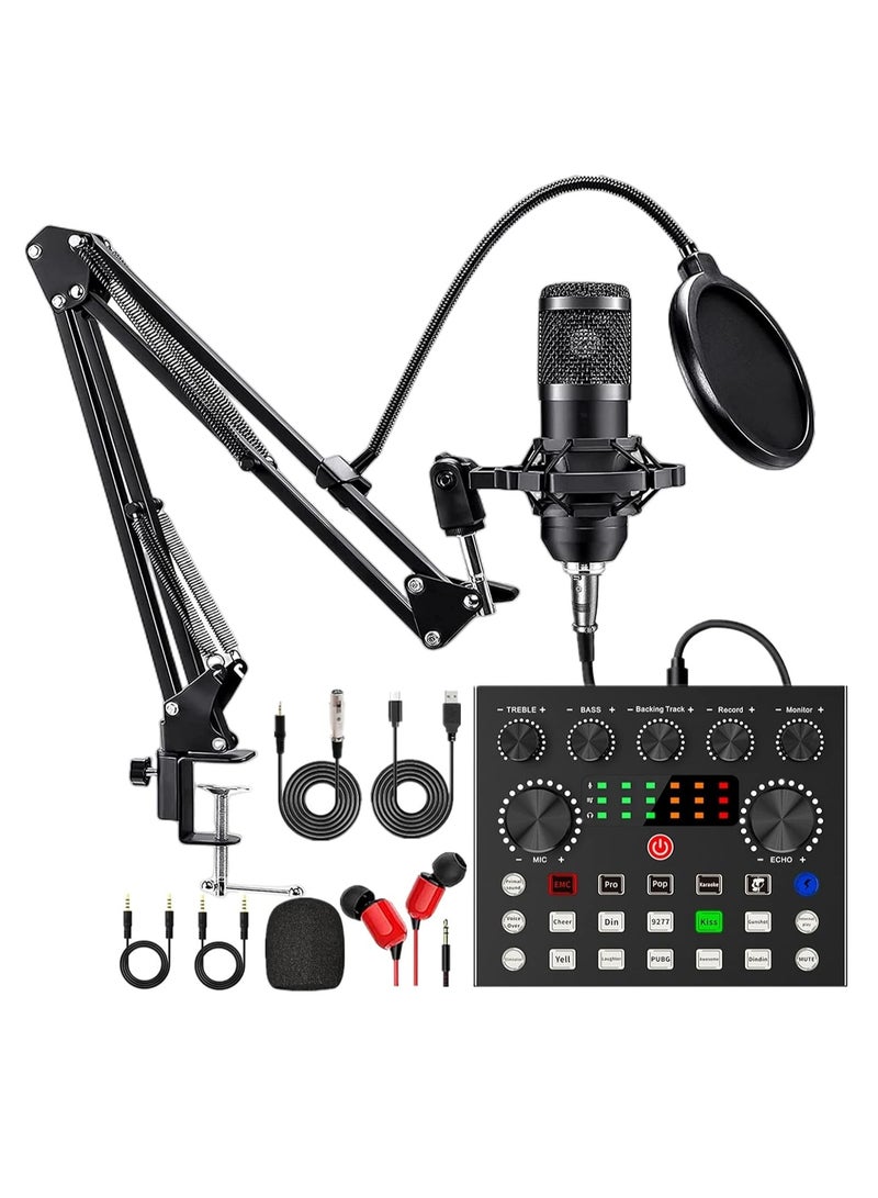 Live Broadcast Sound Card, Dual Channel, Improve Live Stream Sound Quality, Adjustable Bass and Treble, Two Microphone Ports, Live Sound Card for Karaoke  - Image 2