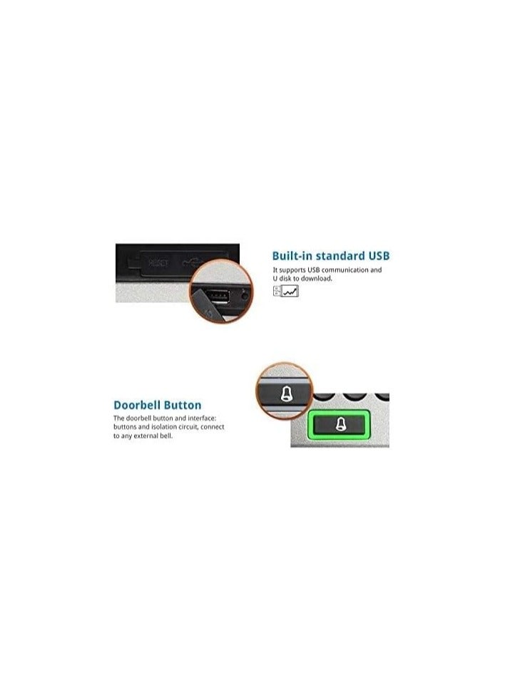 زد كيه تيكو ZKTeco F18 Fingerprint Access Control & Time Attendance Terminal | High-Speed Biometric Reader | ZK-F18 | Optical Sensor | 3.5" TFT Display | RFID & WG26 Support - Image 4