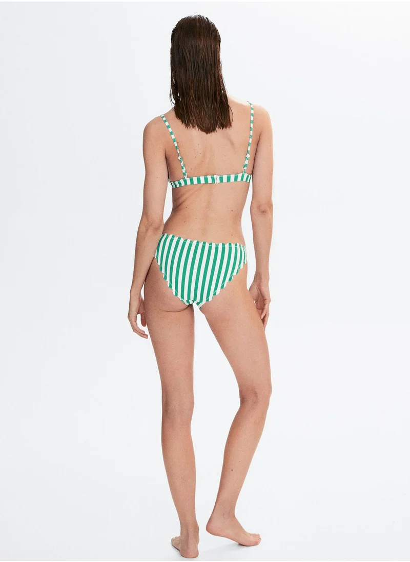 MANGO Striped Bikini Bottom