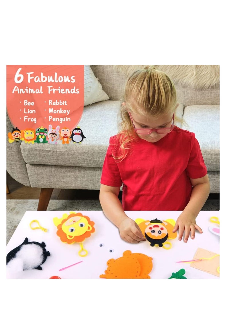 Toddler Arts and Crafts for Kids, Craft Kits for Animal Sewing Sets Preschool Educational Kids Toys Sewing Craft Kits for Kids DIY Art Craft Hand Play Set 6 Pcs - Image 4