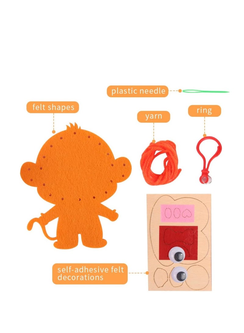 Toddler Arts and Crafts for Kids, Craft Kits for Animal Sewing Sets Preschool Educational Kids Toys Sewing Craft Kits for Kids DIY Art Craft Hand Play Set 6 Pcs - Image 5
