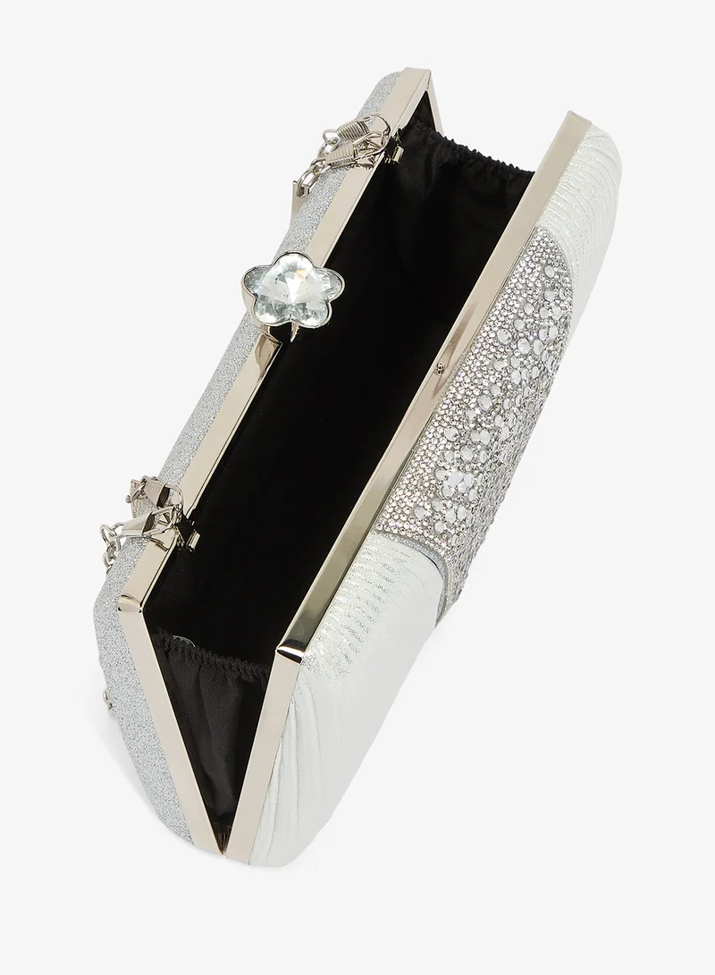 Khizana  Shimmer Embellished Detail Clutch With Top Handle for Women | Best Price UAE