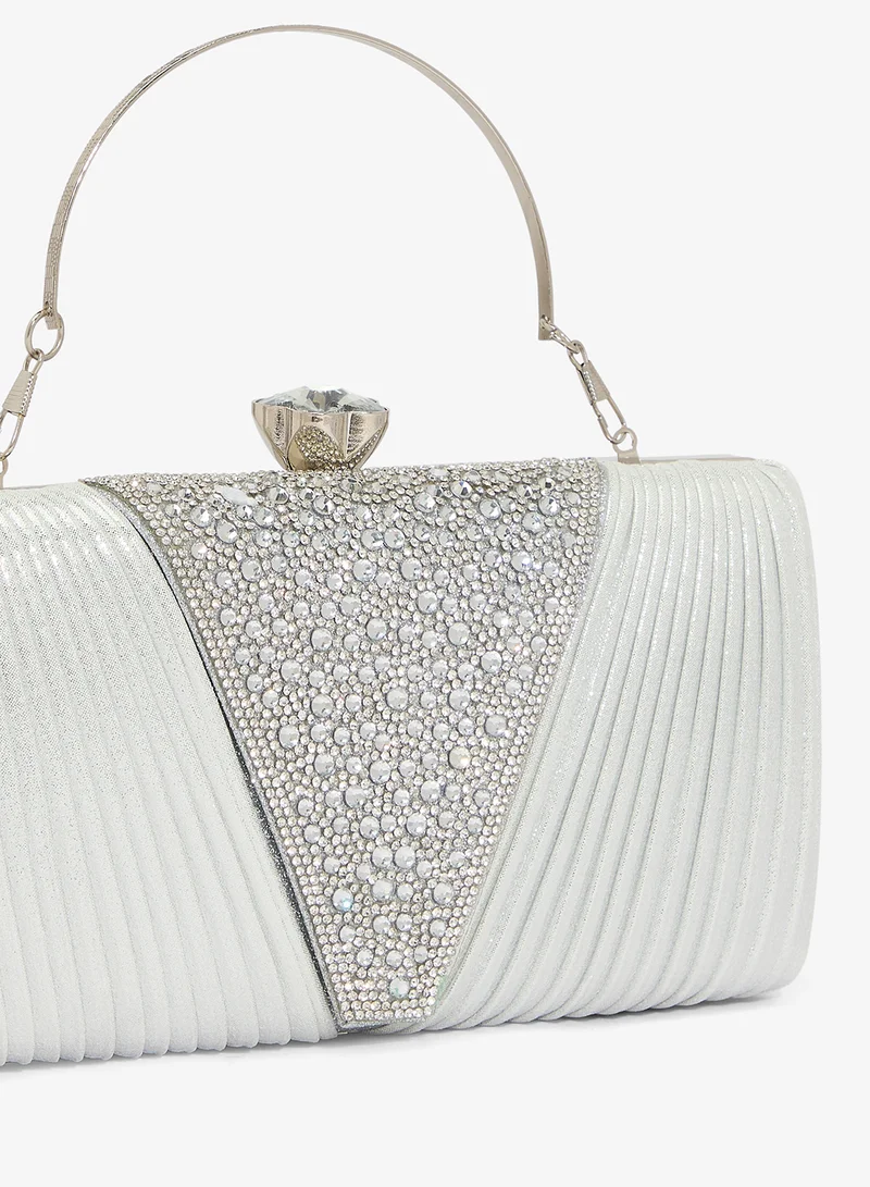 Khizana  Shimmer Embellished Detail Clutch With Top Handle for Women | Best Price UAE