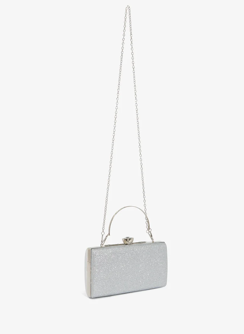 Khizana Shimmer Embellished Detail Clutch With Top Handle