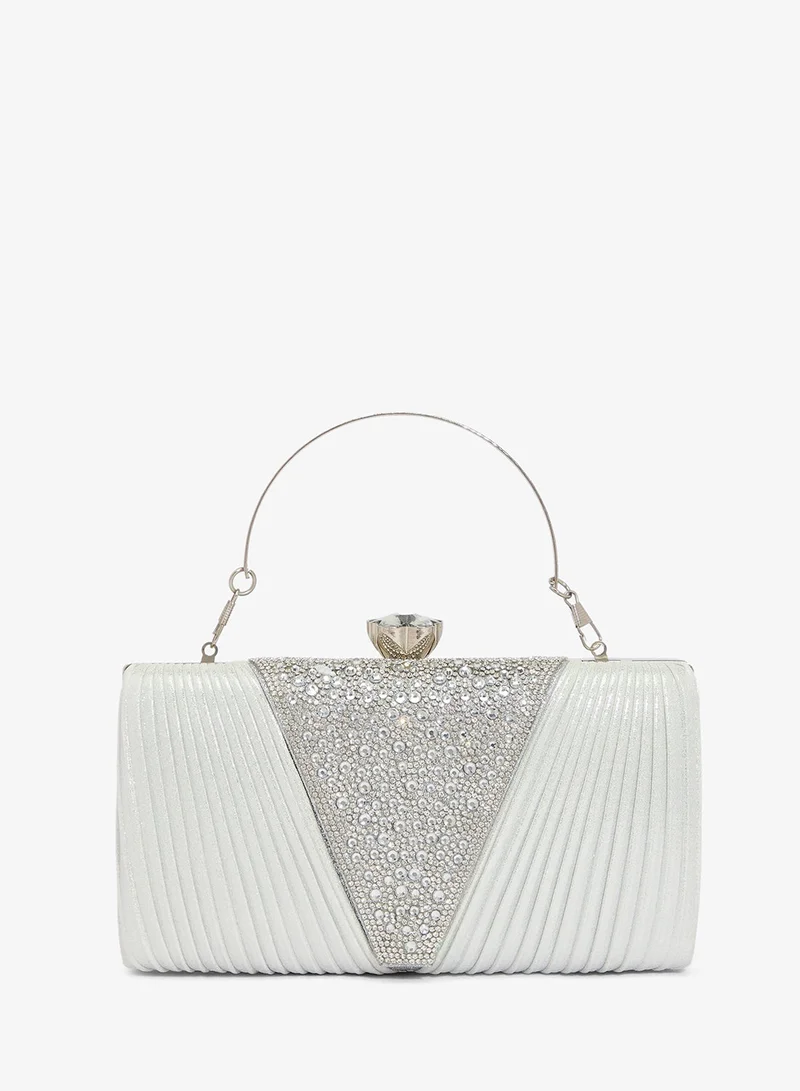 Khizana Shimmer Embellished Detail Clutch With Top Handle