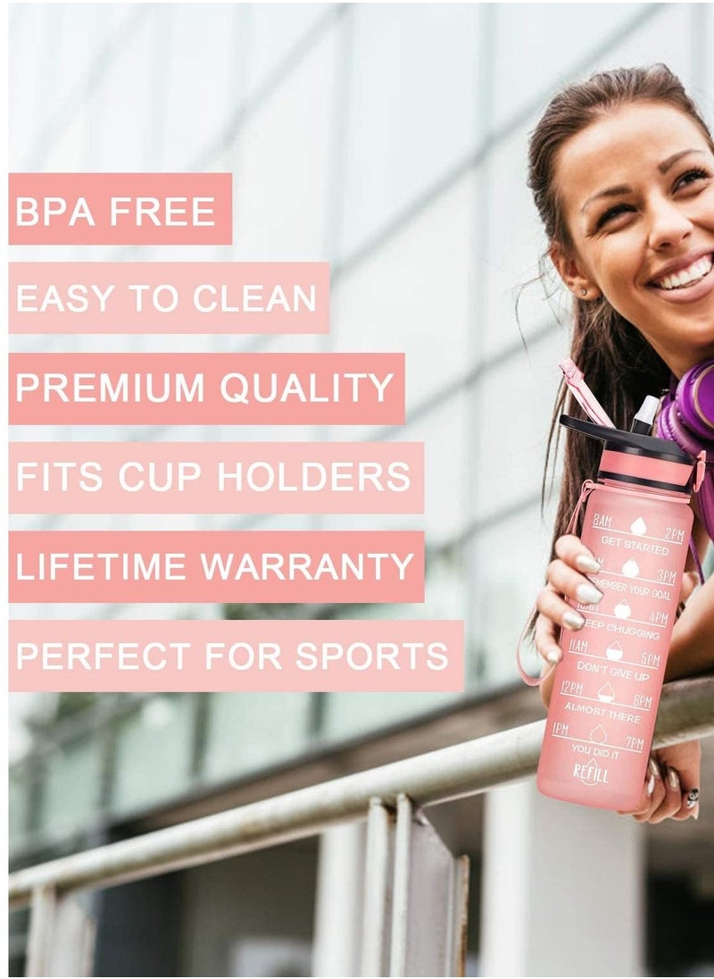 Bottle For Kids And Adults, Portable Leakproof Drinking Water Bottles With Motivational Time Marker, BPA Free Water Jug For School Fitness Outdoor Gym Sports. (pink)1L Water - pzsku/ZFA0C774D1390202584E9Z/45/_/1684664392/0df569b7-fa5a-4e73-808e-e3a1c8df1547