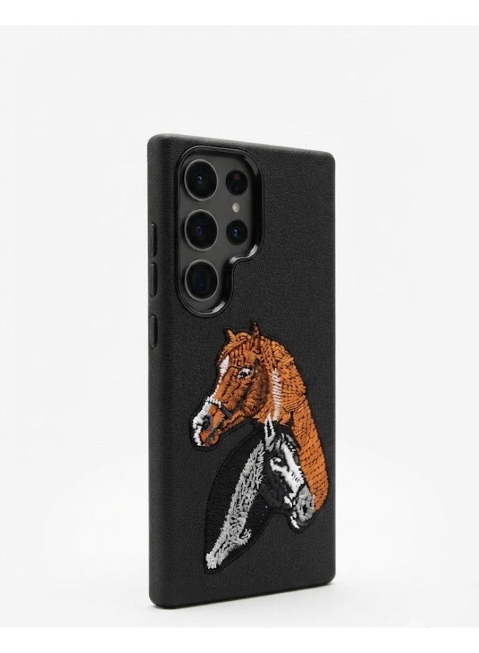 Samsung Galaxy S25Ultra Premium Luxury Leather Case with Embossed Horse Design | Slim Shockproof Protective Back Cover - Image 5