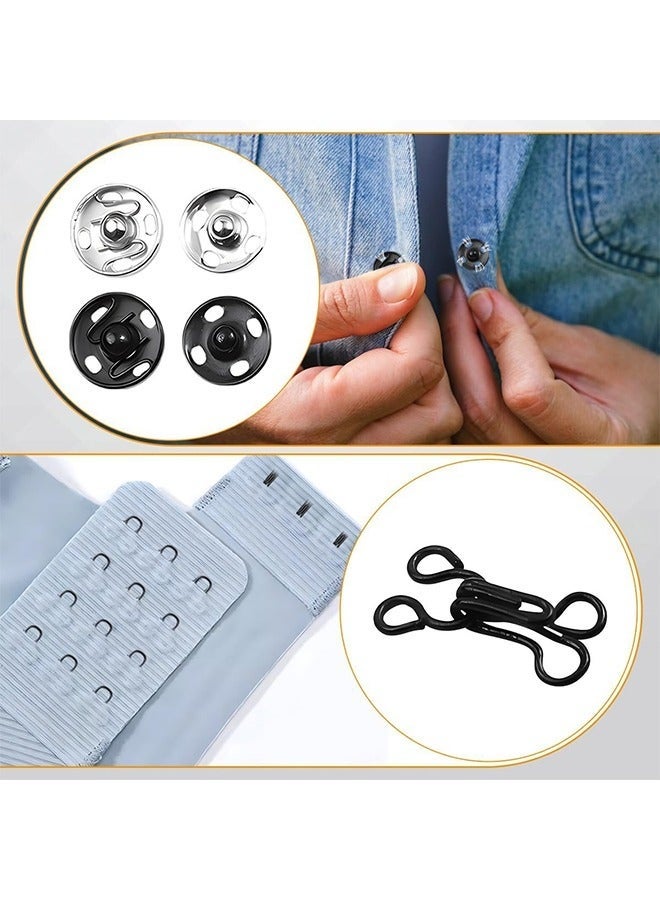 SHAOZHEN 50 Pairs 3 Styles Skirt Hooks and Eyes Sewing Hook, Sewing Snaps Clothing Fixing Tools with Metal Snaps Buttons Fasteners Press Studs for Trousers Skirt Dress Sewing and DIY Crafting, 2 Colors - Image 4
