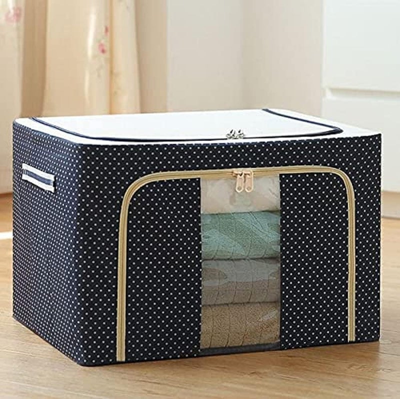 Sixfire Clothes Storage BoxPack of 1 Multi 66 Litre Rectangular Foldable Clothes Storage Boxbin Boxes Extra Foldable Stackable Container OrganizerCloth Storage Bags with Zip Oxford Fabric - Image 2