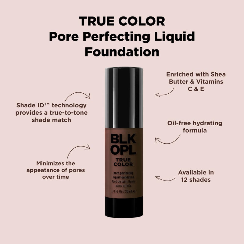 Black Opal BLK/OPL TRUE COLOR Pore Perfecting Liquid Foundation, Black Walnut â€” enriched with Vitamins C & E, paraben-free, fragrance-free, cruelty-free - Image 2