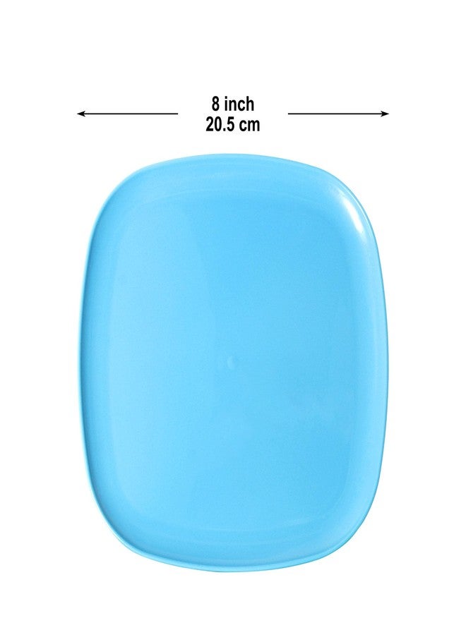 Youngever 9 Pack 8 Inch Plastic Plates, Large Square Plates, Dinner Plates, Set of 9 (9 Rainbow Colors) - Image 2
