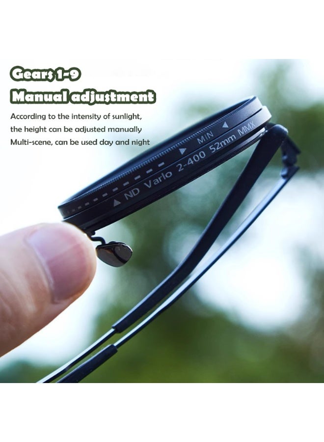 رو سيانل نظارات شمسية مستديرة بولارايزد قابلة لتعديل درجة اللون (1-9 إعدادات) - للرجال والنساء مع عدسات قابلة للتعديل للشاطئ والاستخدام اليومي - Image 4