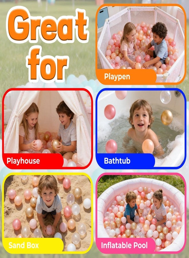 STARBOLO Ball Pit Balls - Pearl Rose Balls Toddlers Play Balls BPA&Phthalate Free Non-Toxic Crush Proof Soft Plastic Ball for Toddlers Kids Birthday Pool Tent Party. - Image 4
