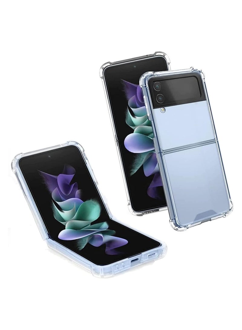 ELTRAZONE حافظة شفافة لسامسونج جالاكسي زد فليب 4، غطاء هاتف رقيق شفاف من TPU ناعم + ظهر PC صلب مع حماية ضد الصدمات والخدوش بزاوية مطاطية ثقيلة - Image 5