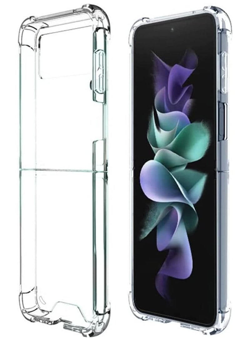 ELTRAZONE حافظة شفافة لسامسونج جالاكسي زد فليب 4، غطاء هاتف رقيق شفاف من TPU ناعم + ظهر PC صلب مع حماية ضد الصدمات والخدوش بزاوية مطاطية ثقيلة - Image 4