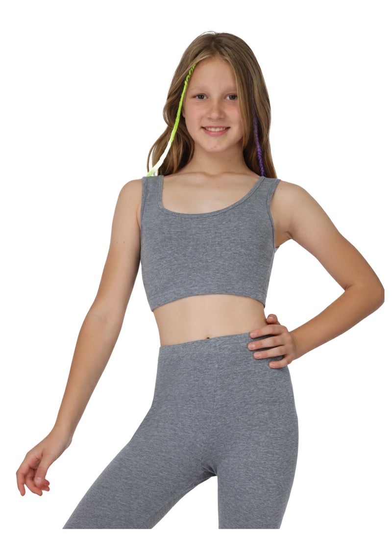 جولد كراون سوفت برا حمالة عريضة قطن للبنات  - رمادى - Image 1