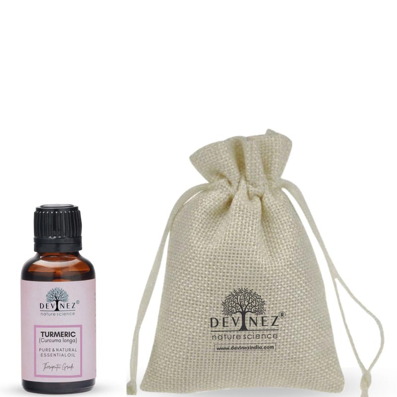 Devinez Turmeric Essential Oil, 100% Pure, Natural & Undiluted, for Hair Care, Acne, Perfect for Aromatherapy, Relaxation, Skin Therapy and Blemishes, 30ml - Image 1