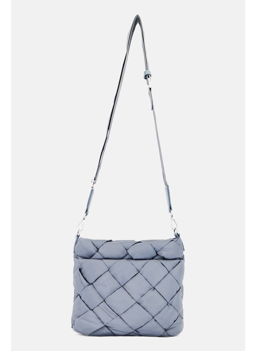 Danskin Women Textured Cross Body Bag 30 L x 22 H x 6 W cm, Sage Grey  - Image 1