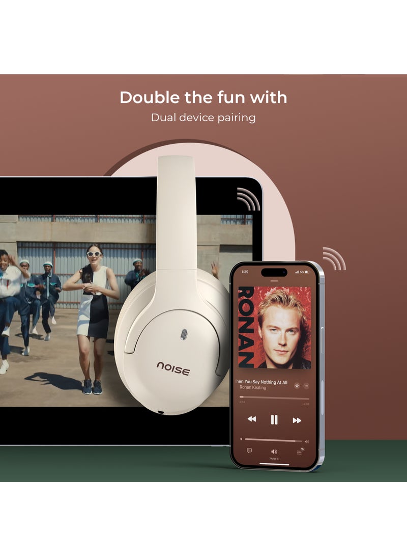 Noise Newly Launched 4 Wireless Over-Ear Headphones with 70H Playtime, ENC, 40mm Driver, Low Latency(up to 40ms), Dual Pairing, BT v5.4 Calm Beige - Image 4