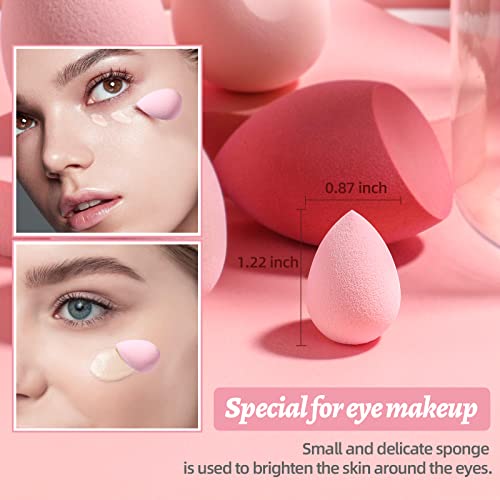 BS Mall Makeup Sponge Set BS-MALL with Storage Case 7 Pcs for Liquid, Cream, and Powder,SAVE Foundation with 1 Mini Makeup Sponge For Travel Daily Use (A-Pink） - Image 4